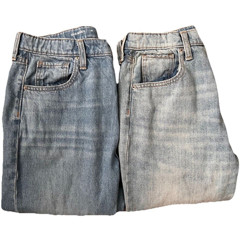 Girls’ Old Navy High Rise Slouchy Straight Lot Of 2 Distressed Blue Jeans Sz. 16
